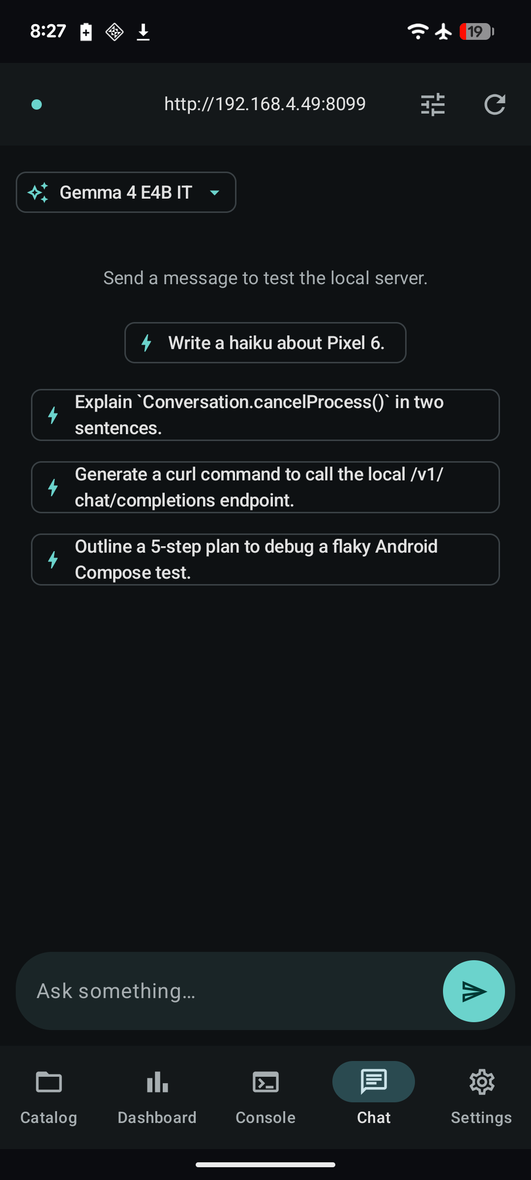 Chat tab
